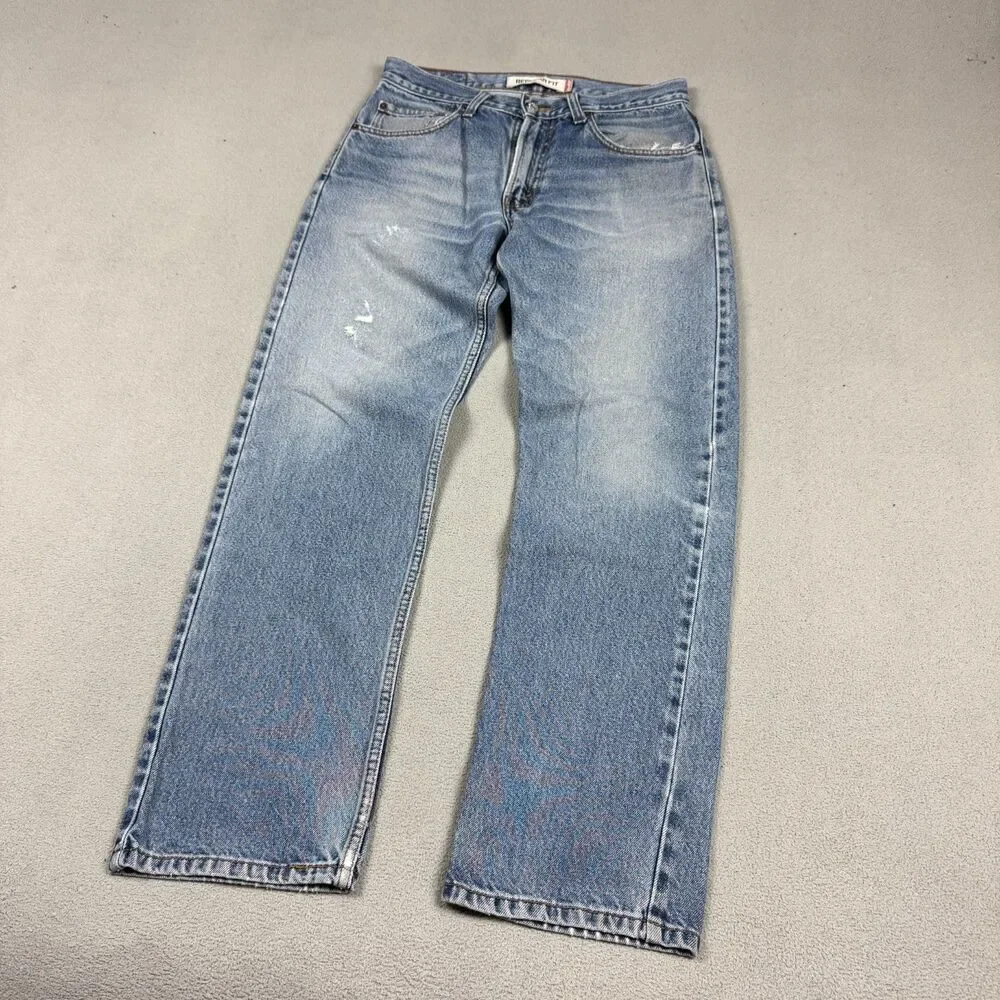 Levis 505 Jeans 32x32 Men's Regular Fit Light Wash Distressed Faded Denim
